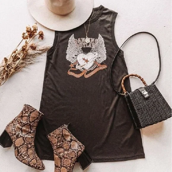 Dancing Outlaw Fitted Boho Mini Shirt Dress NWT - Picture 6 of 12